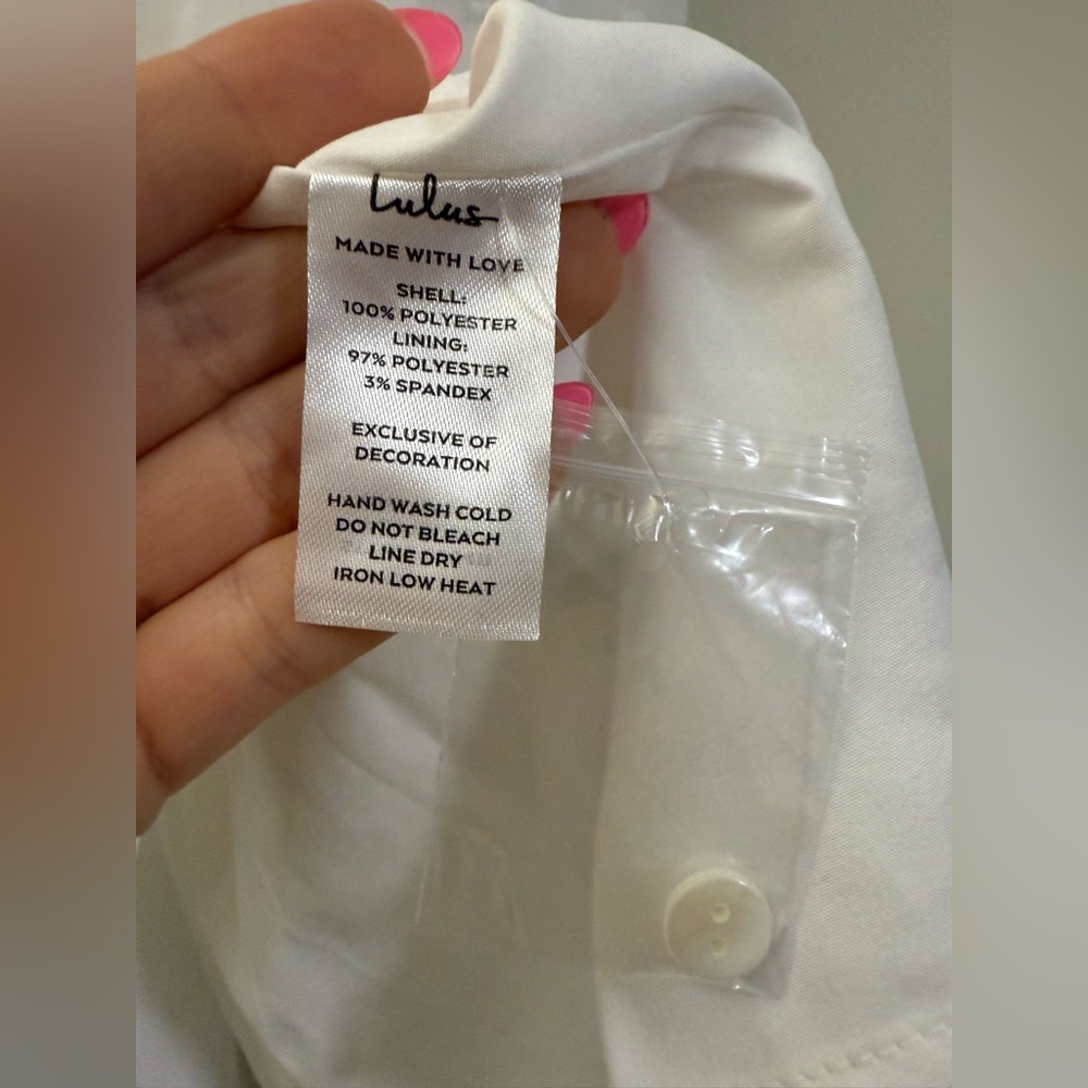 NWT Lulu’s Swiss Dot Babydoll Dress in‎ White - M - Picture 8 of 9